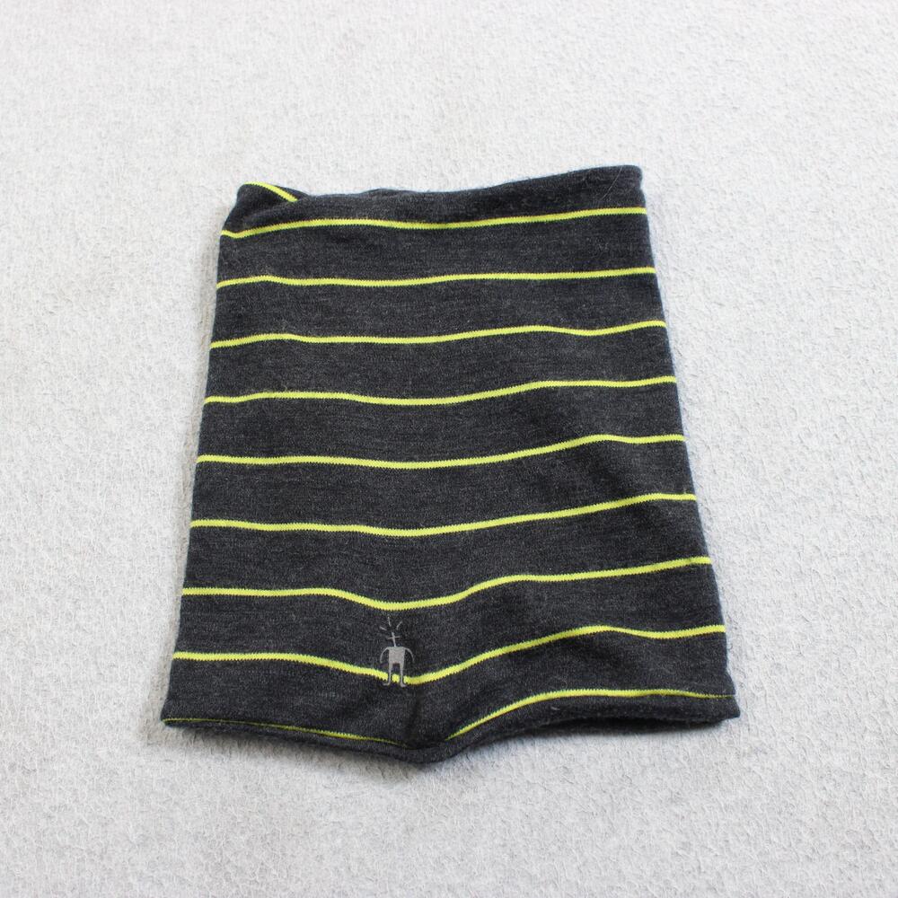 Smartwool Neck Gaiter Merino Wool Scarf Men One Size Gray Stripe Knit Outdoors